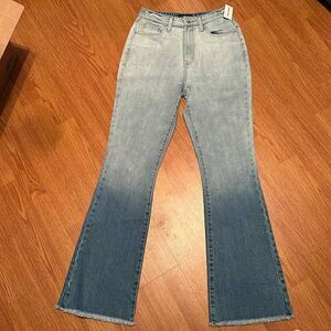 NWT Women's JUICY COUTURE Bright Blue Ombre Malibu Flare Jeans 27